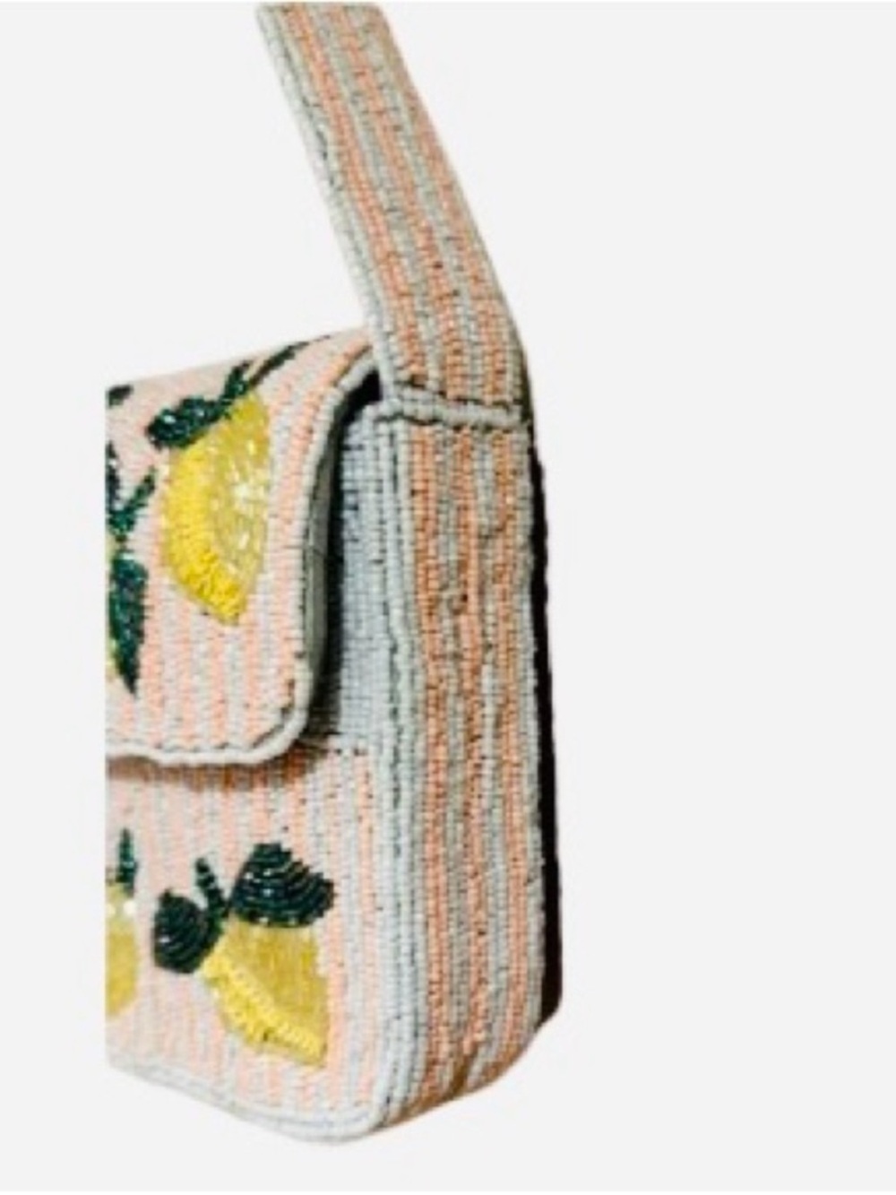 🆕- Lemon Viral Hand-Beaded Shoulder Bag. NWT - Picture 6 of 14